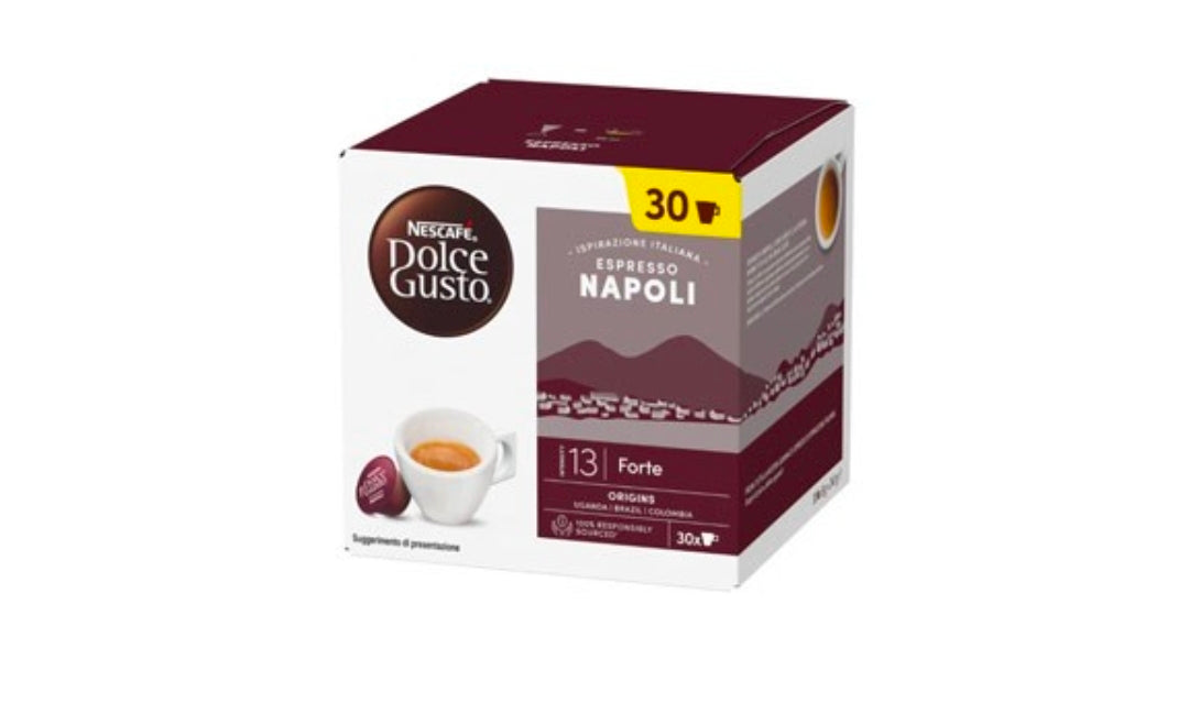 Experimenteaza esenta autentica a cafelei din sudul Italiei cu Nescafe Dolce Gusto Espresso Napoli. Aceasta varietate este inspirata de traditia cafenelelor din Napoli, oferind un gust extrem de intens, prajit si plin de caracter. Este
