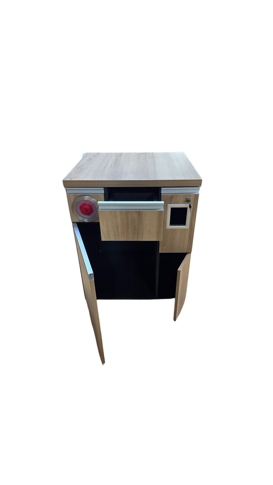 Mobilier aparat cafea Mei 02 cu sistem plata,sartar.Dispenserul pentru pahar nu este inclus in preț !