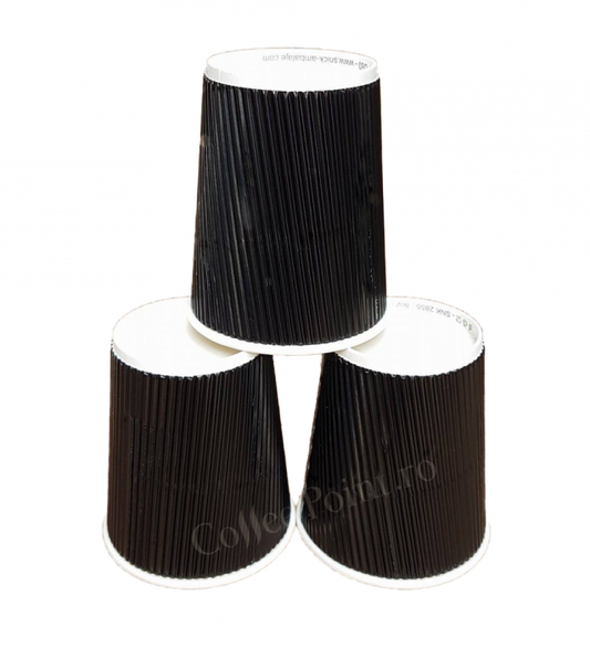 Pahar carton Negru 8oz perete dublu 25buc